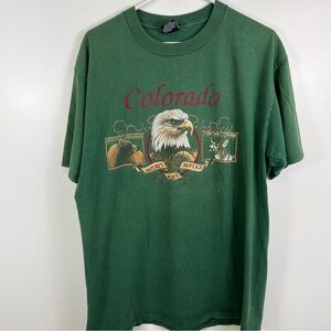 Colorado Eagle Bear Bucks Nature Wildlife Tshirt Outdoors Vintage 90s Green XL